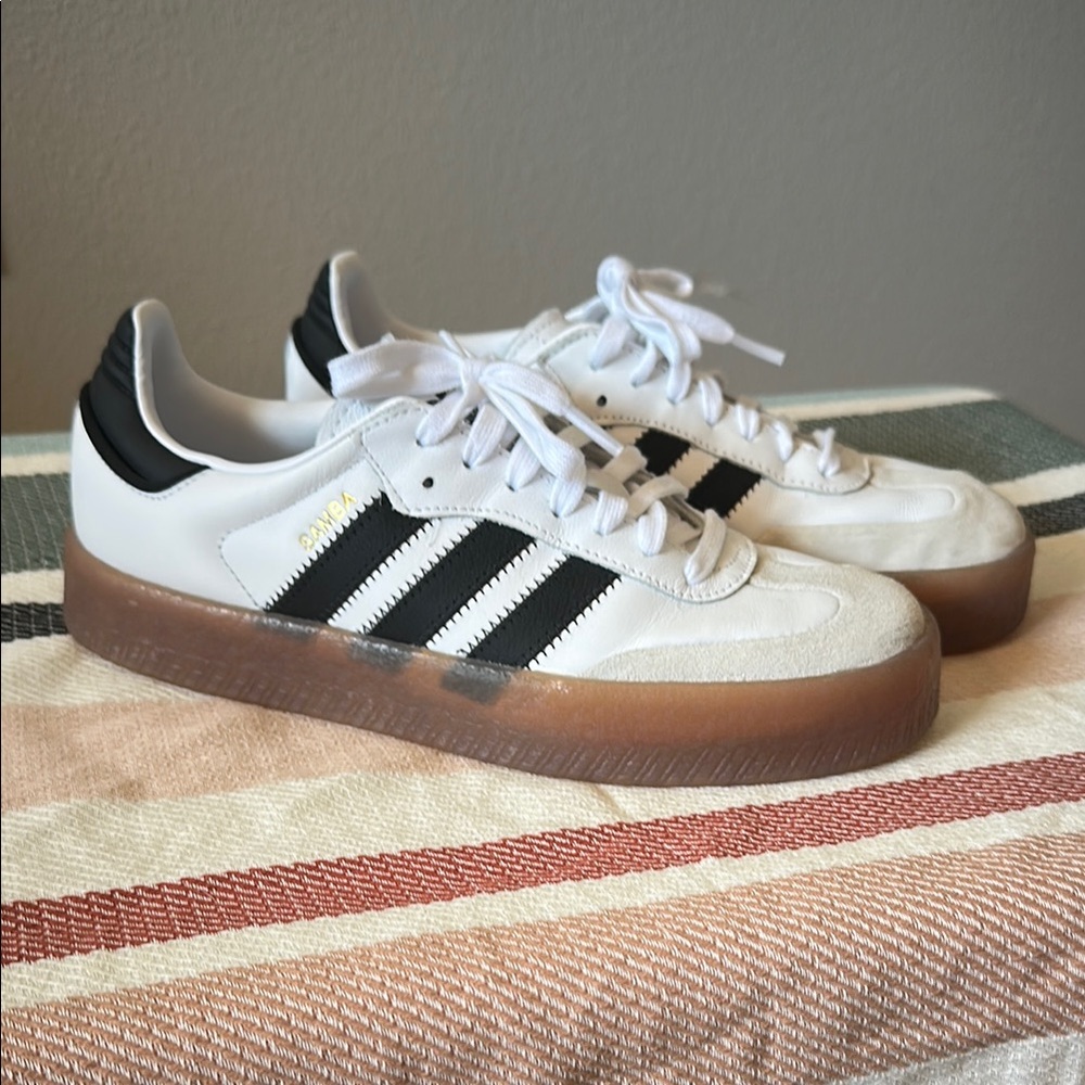 Adidas Sambae Classic White and Black Shoes